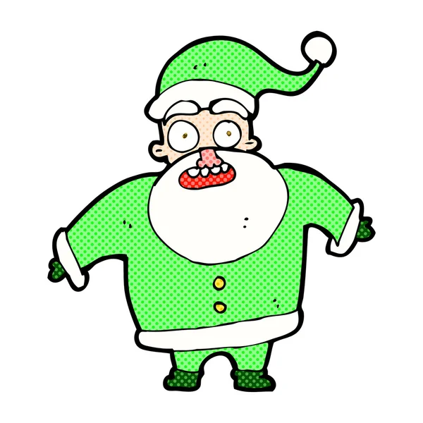 Bande dessinée comique choqué Père Noël claus — Image vectorielle