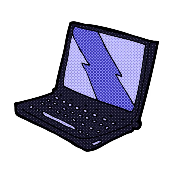 Comic cartoon laptop computer — Stock Vector