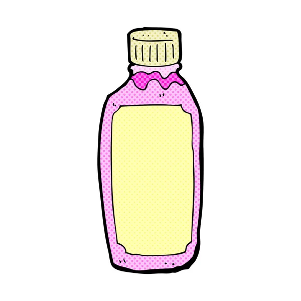 Banda desenhada rosa bebida garrafa — Vetor de Stock