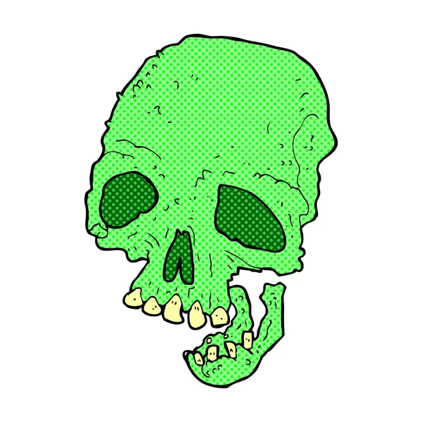 Historieta antigua calavera espeluznante — Vector de stock