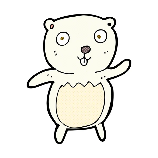 Cômico desenho animado filhote de urso polar —  Vetores de Stock