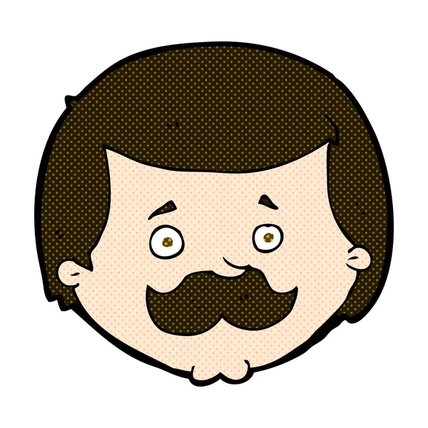 Comic cartoon man with mustache — Stock Vector