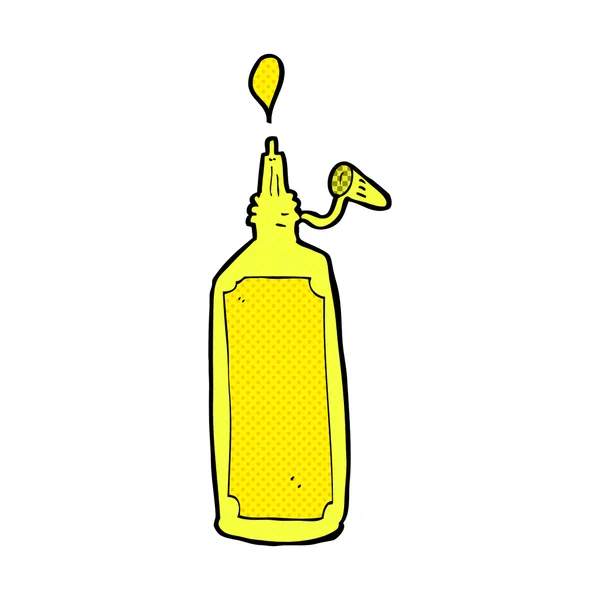 Comic cartoon mustard bottle — Stock Vector