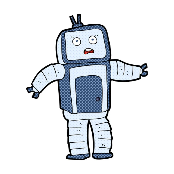 Komické kreslené vtipné robot — Stockový vektor