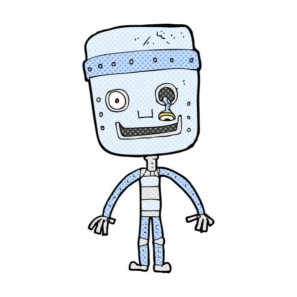 Cómico divertido robot de dibujos animados — Archivo Imágenes Vectoriales