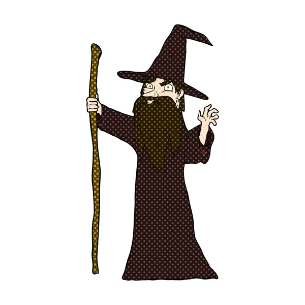 Comic cartoon old wizard — Stock Vector