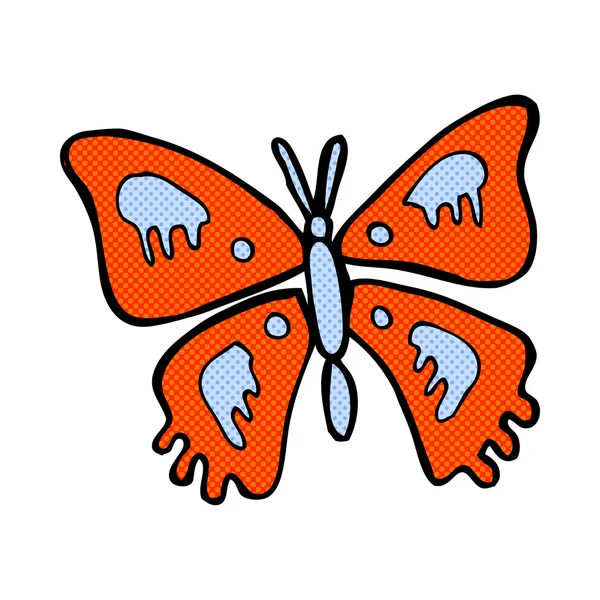 Comic cartoon butterfly — Stock Vector