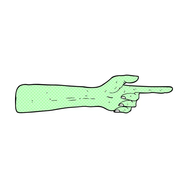 Pekar zombie hand komiska cartoon — Stock vektor