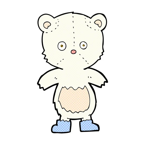 Comic cartoon polar bear cub — Stock Vector