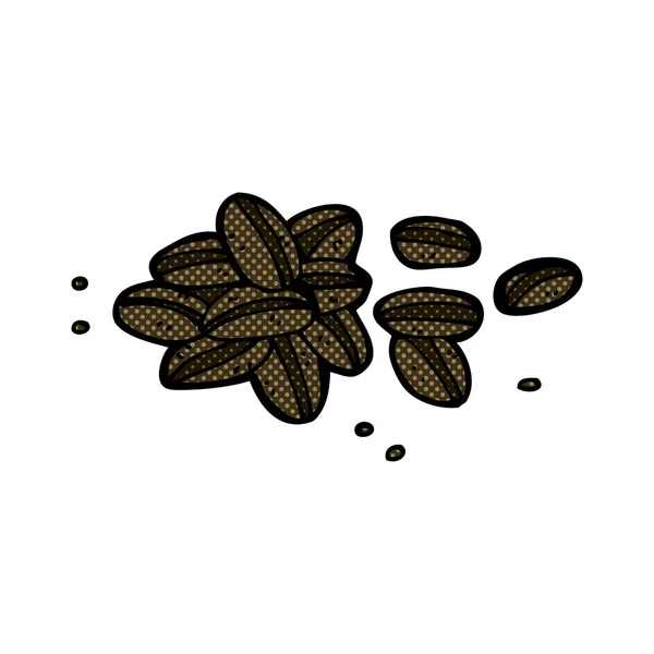 Benzi desenate desenate boabe de cafea — Vector de stoc