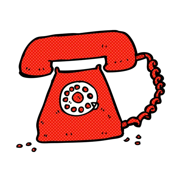 Komik karikatür retro telefon — Stok Vektör