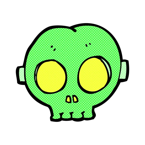 Dessin animé comique masque crâne halloween — Image vectorielle