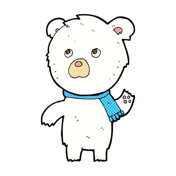 Ładny komiks kreskówka niedźwiedź polarny — Wektor stockowy