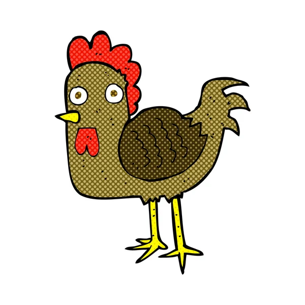 Pollo de dibujos animados cómicos — Vector de stock