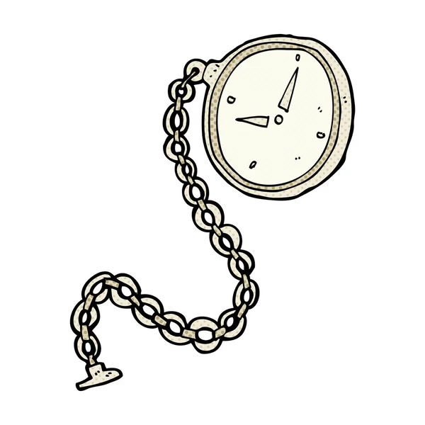 Cómic de dibujos animados reloj de plata — Vector de stock