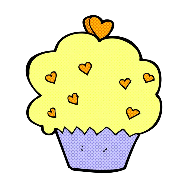 Cupcake de desenho animado cômico —  Vetores de Stock