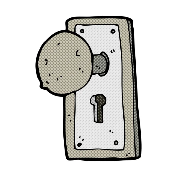 Comic cartoon old door knob — Stock Vector