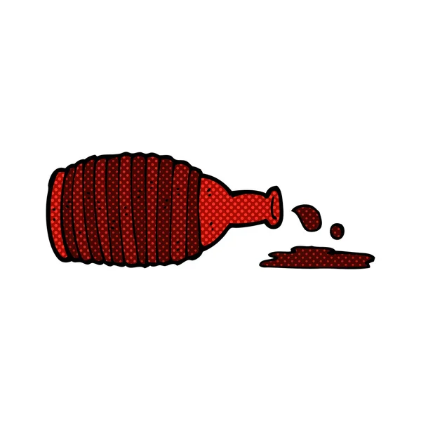 Desenho animado cômico derramado garrafa — Vetor de Stock