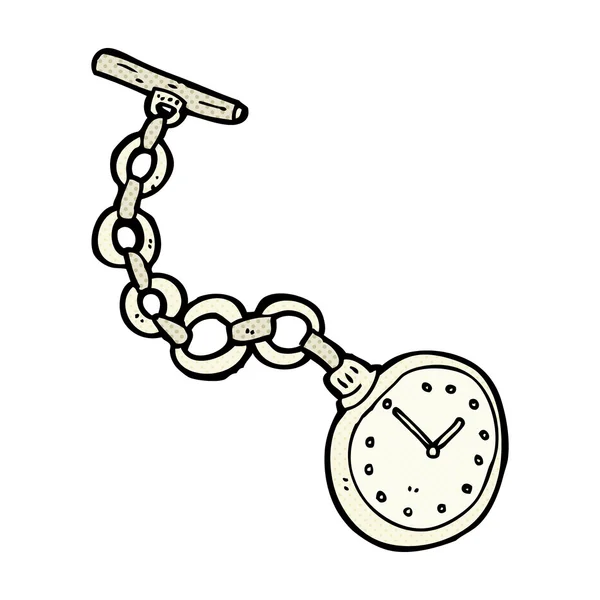 Fumetto vecchio orologio da tasca — Vettoriale Stock
