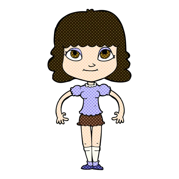 Historieta chica de dibujos animados — Vector de stock