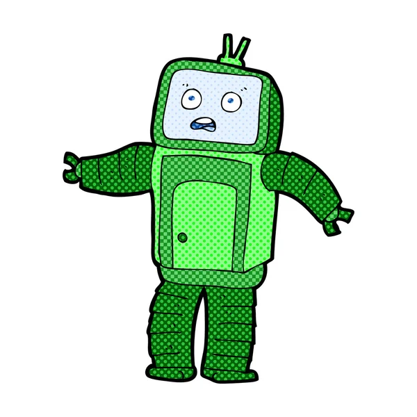 Comic cartoon funny robot — Stock Vector