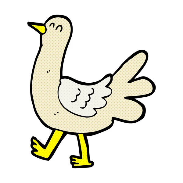 Vicces rajzfilm gyalogos madár — Stock Vector