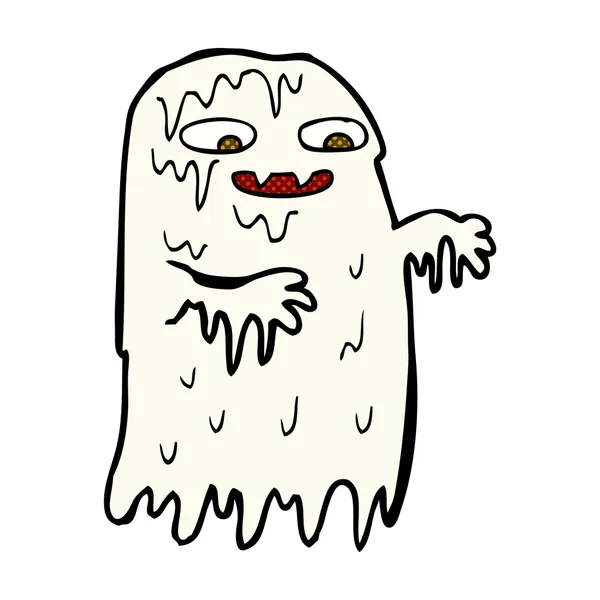 Cómic dibujos animados fantasma mugriento bruto — Vector de stock