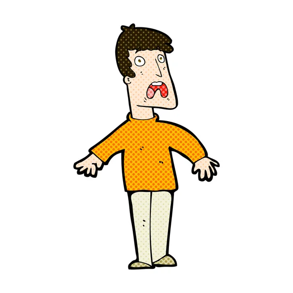 Strip cartoon doodsbang man — Stockvector