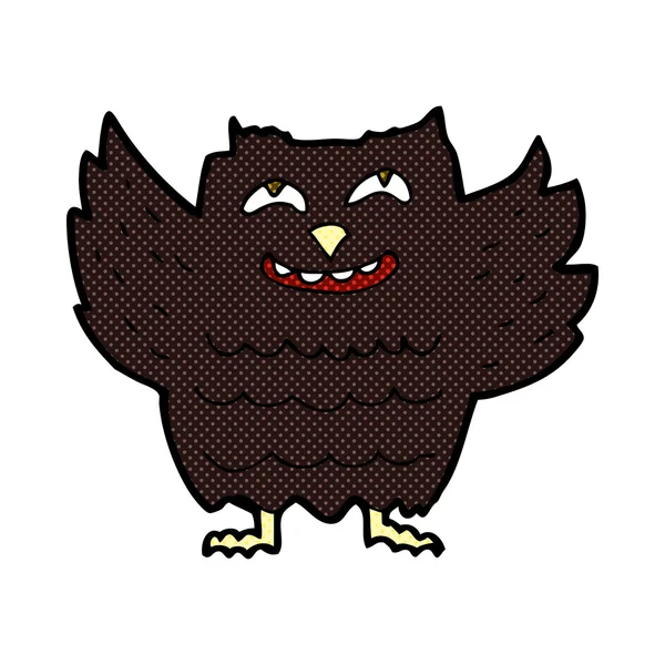 Comic cartoon happy owl — Stock Vector