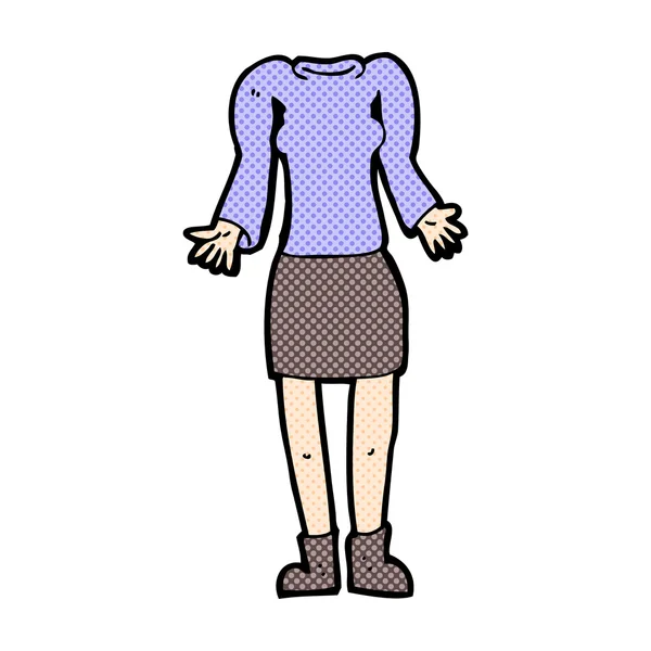 Komiksově kreslenou ženské tělo s pokrčil rameny (mix a zápas — Stockový vektor