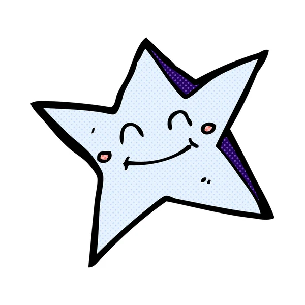 Historieta de dibujos animados personaje estrella feliz — Vector de stock