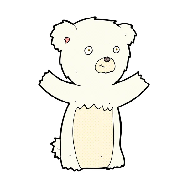 Cómic dibujos animados oso polar cachorro — Archivo Imágenes Vectoriales