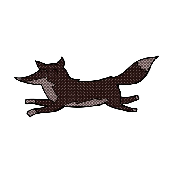 Comic cartoon running wolf — Stock Vector