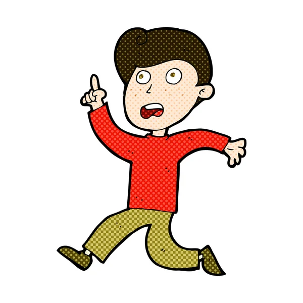 Comic cartoon boy panicking — Stock Vector