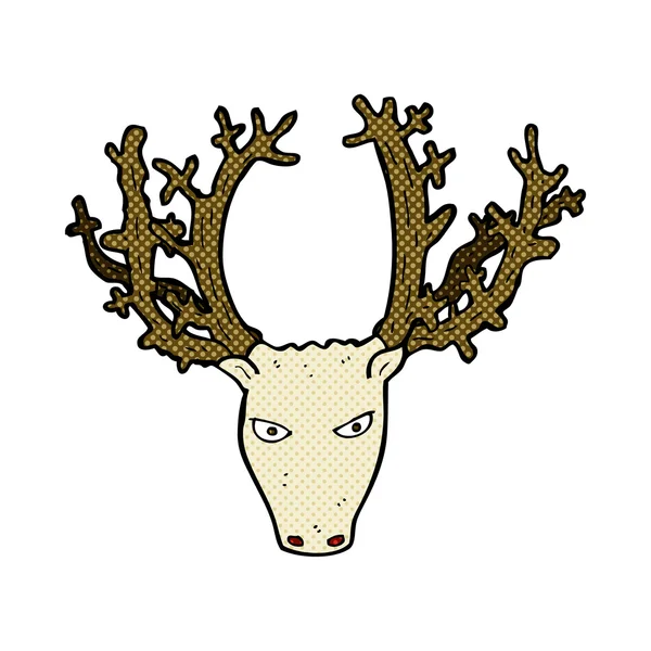 Comic cartoon stag head — Stock Vector