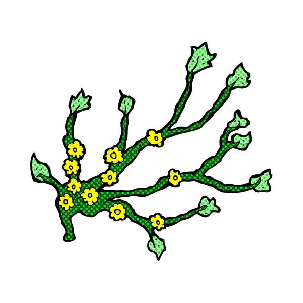 Banda desenhada ramo floração — Vetor de Stock