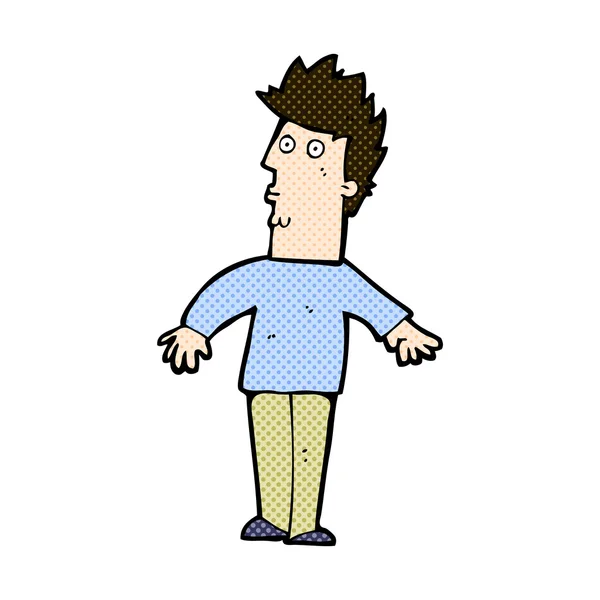 Komiks kreslený překvapeného muže — Stockový vektor