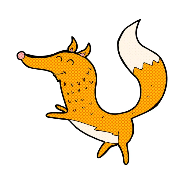 Comic cartoon happy fox — Stock Vector