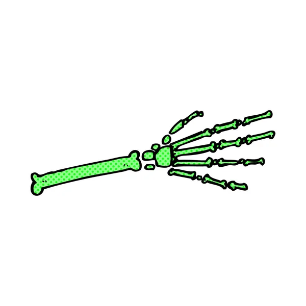 Bande dessinée squelette main — Image vectorielle