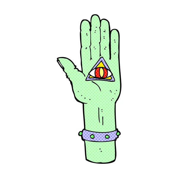 Comic cartoon spooky hand symbol — Stock Vector