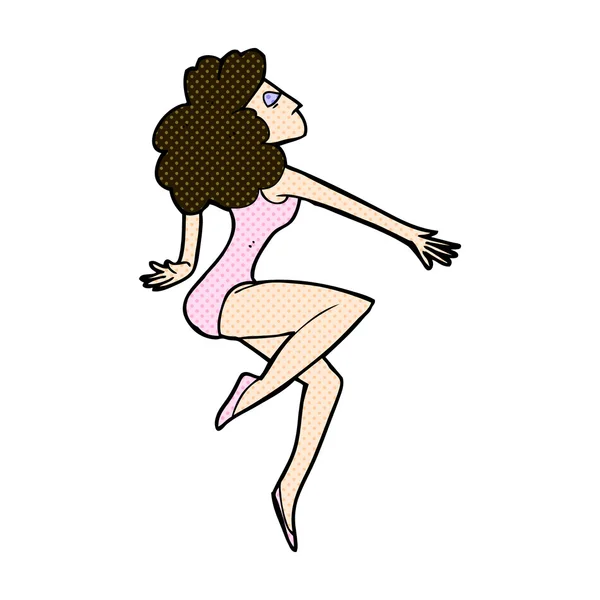 Bande dessinée danse femme — Image vectorielle