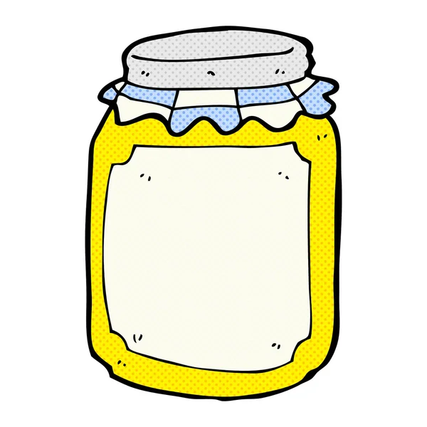 Comic cartoon jar of honey — Stock Vector