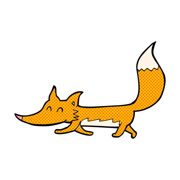 Comic cartoon little fox — Stock Vector