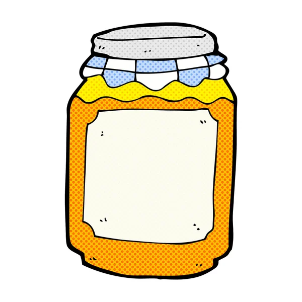 Comic cartoon jar of marmalade — Stock Vector