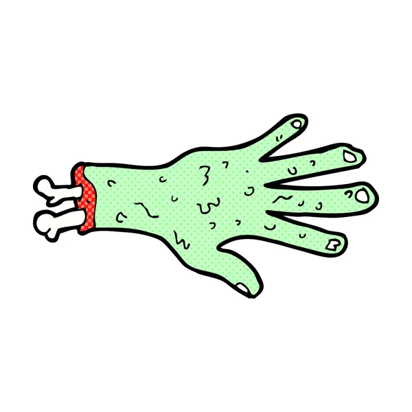 Gross zombie hand comic cartoon — Stock Vector