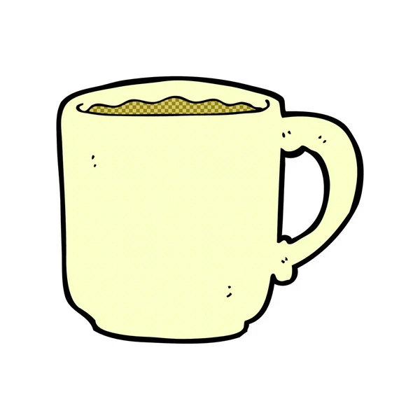 Caneca de café dos desenhos animados cômicos — Vetor de Stock