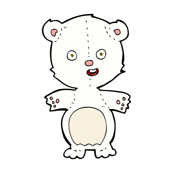 Söt isbjörn komiska cartoon — Stock vektor
