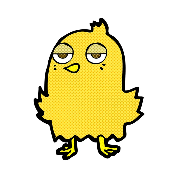 Comic cartoon bored bird — Stock Vector