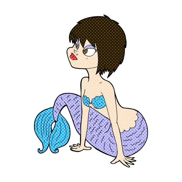 Comiczeichentrick hübsche Meerjungfrau — Stockvektor