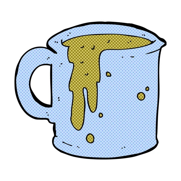 Komiska cartoon kaffe mugg — Stock vektor